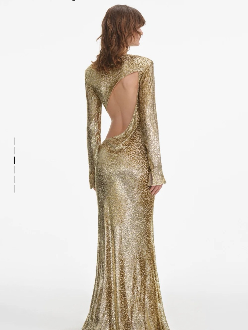 NWT Self-Portrait Gold Fil Coupe Gown - Picture 3 of 11